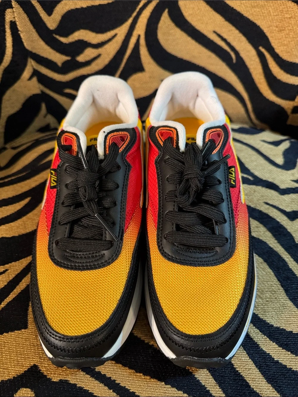 Fila Yellow Red Black Gradient Sneakers